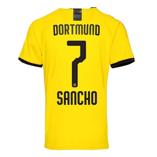 Tailandia Camiseta Borussia Dortmund NO.7 Sancho Replica Primera Ropa 2019/20 Amarillo